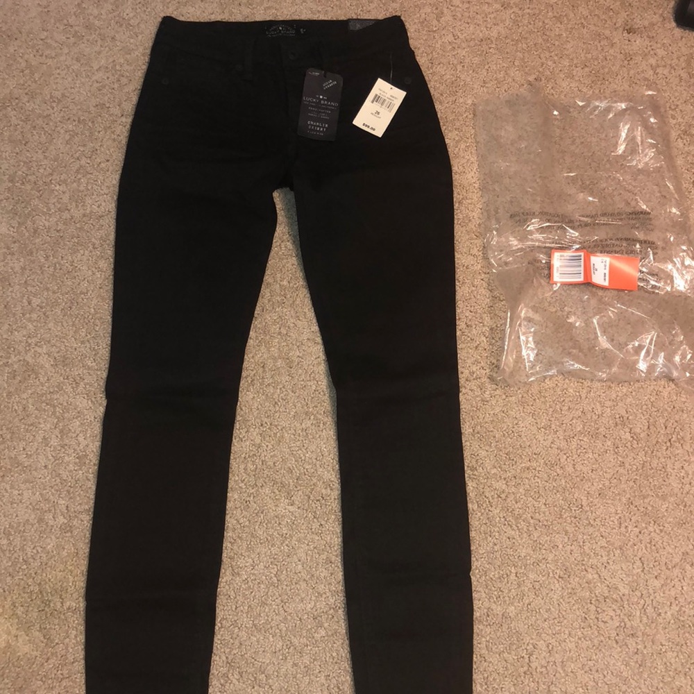 Lucky Brand size 26 black low rise skinny jeans